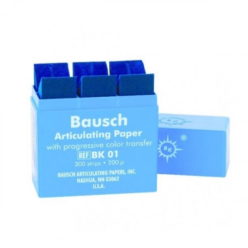 Артикуляционная бумага BK01 синяя 200 мкм 300 шт (Bausch)